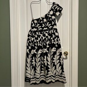 Anthropologie Black and White Floral Dress